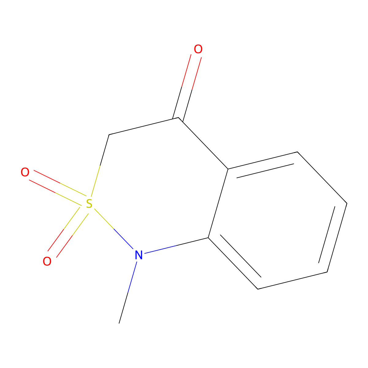 2,2-Dioxo-1-methyl-2,1-benzothiazin-4(3H)-one molecular structure, CAS 7117-31-9