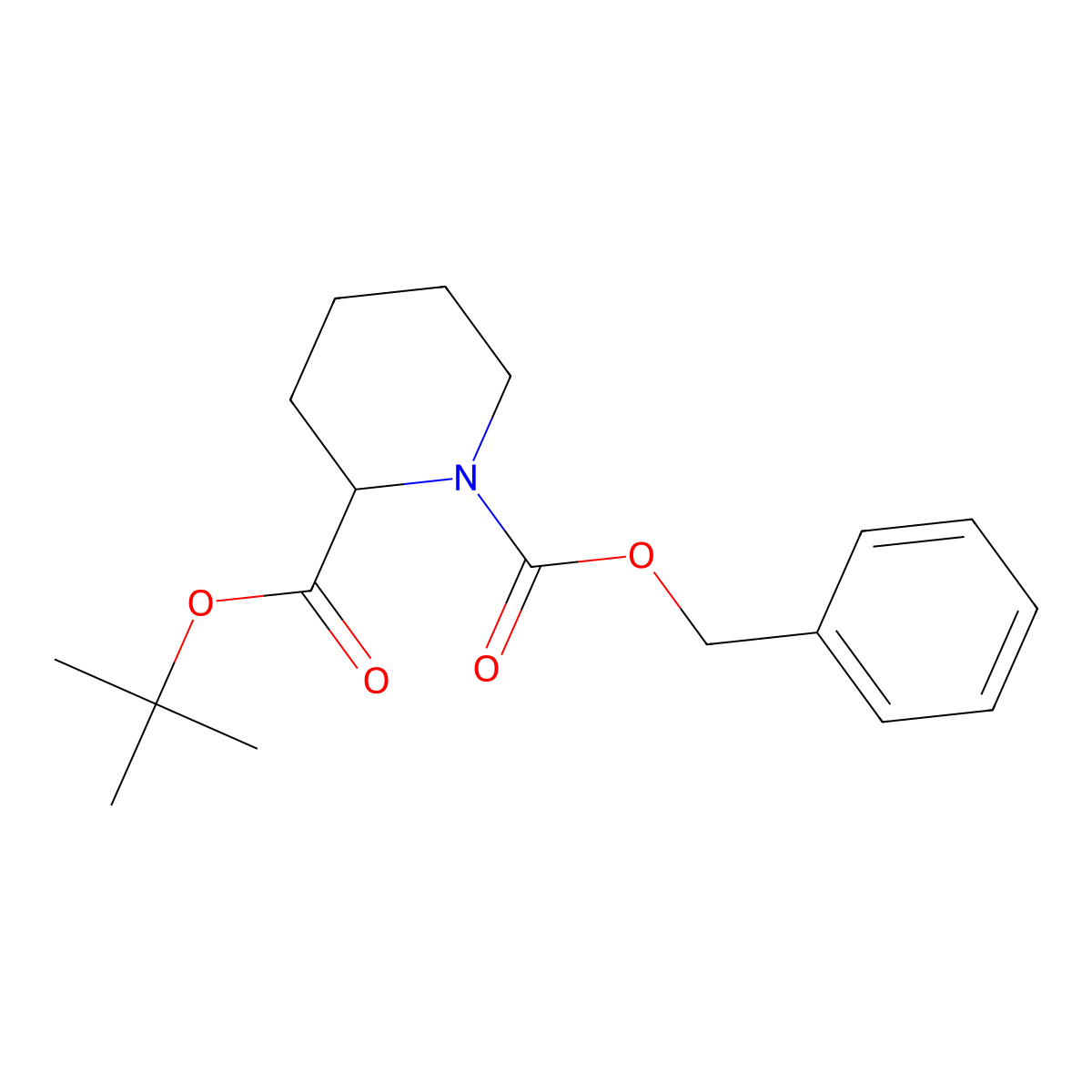 1-Benzyl 2-tert-butyl piperidine-1,2-dicarboxylate molecular structure, CAS 71170-89-3