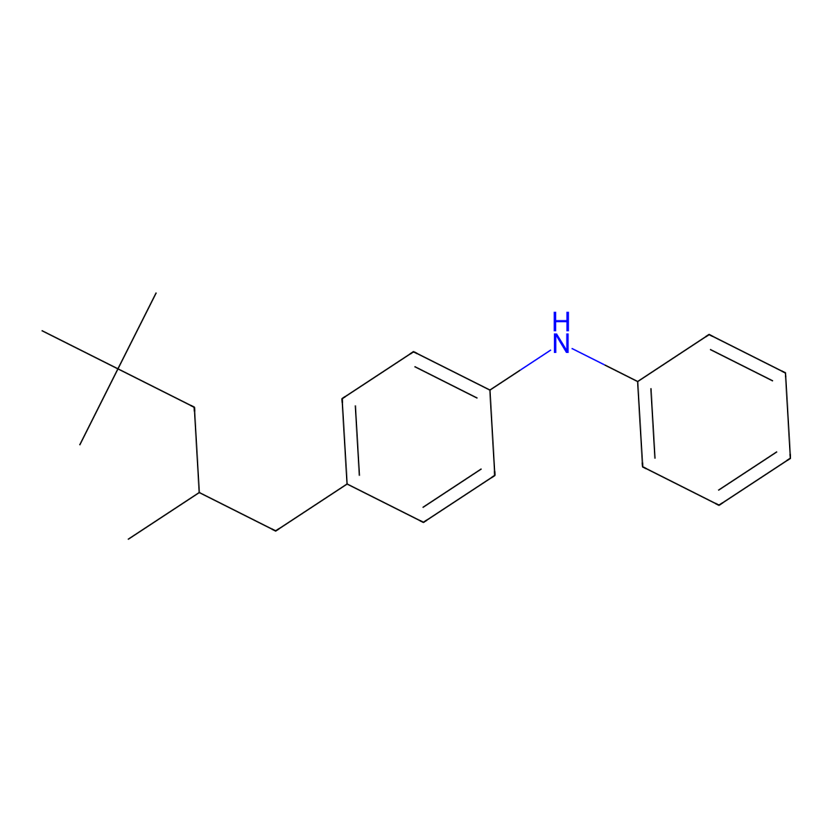Benzenamine, N-phenyl-4-(2,4,4-trimethylpentyl)- molecular structure, CAS 71172-35-5