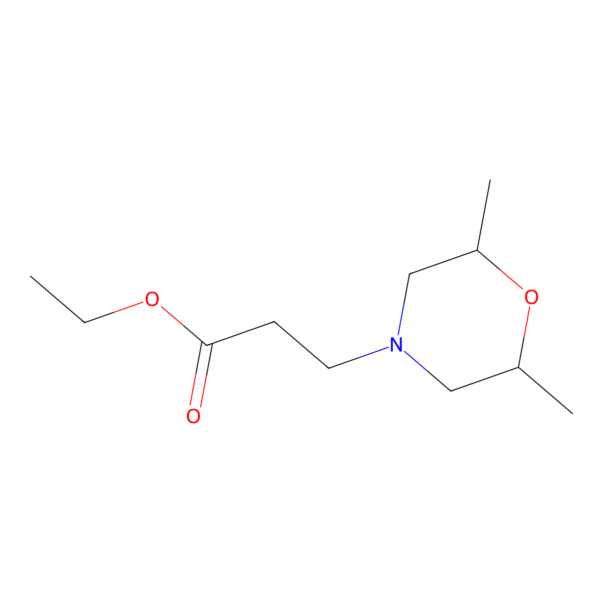 Ethyl 2,6-dimethyl-4-morpholinepropionate molecular structure, CAS 71172-51-5