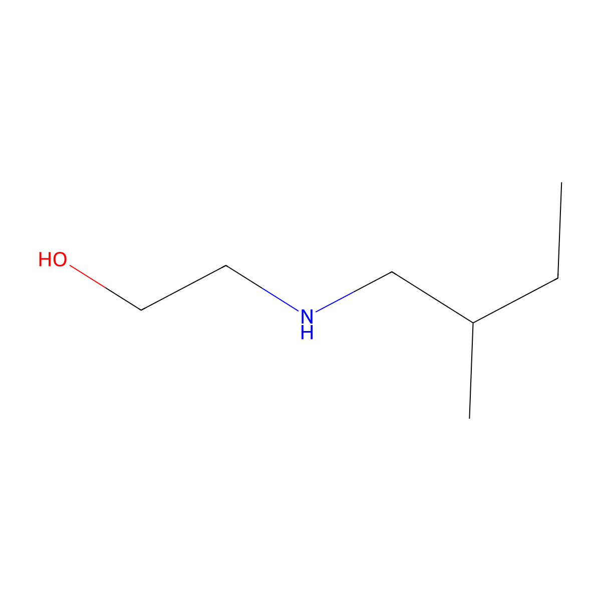 2-(2-Methylbutylamino)-ethanol molecular structure, CAS 71172-58-2