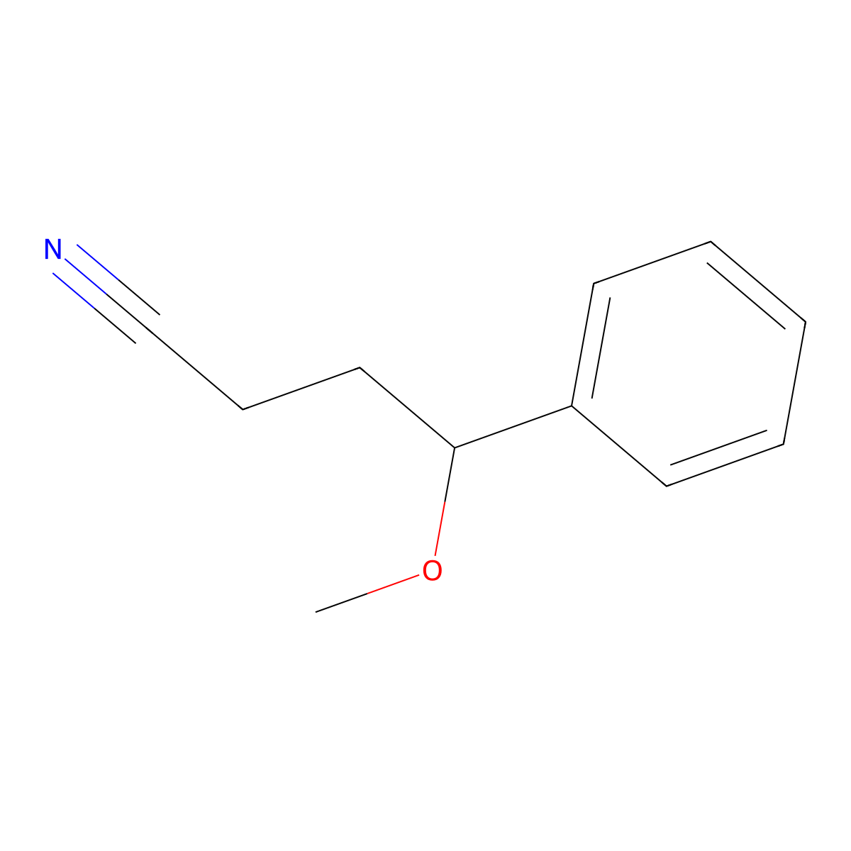 gamma-Methoxybenzenebutanenitrile molecular structure, CAS 71172-63-9