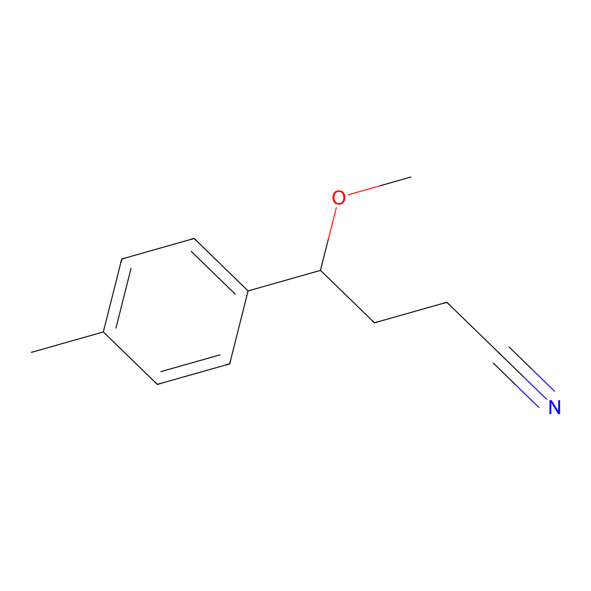 4-Methoxy-4-(4-methylphenyl)butanenitrile molecular structure, CAS 71172-66-2