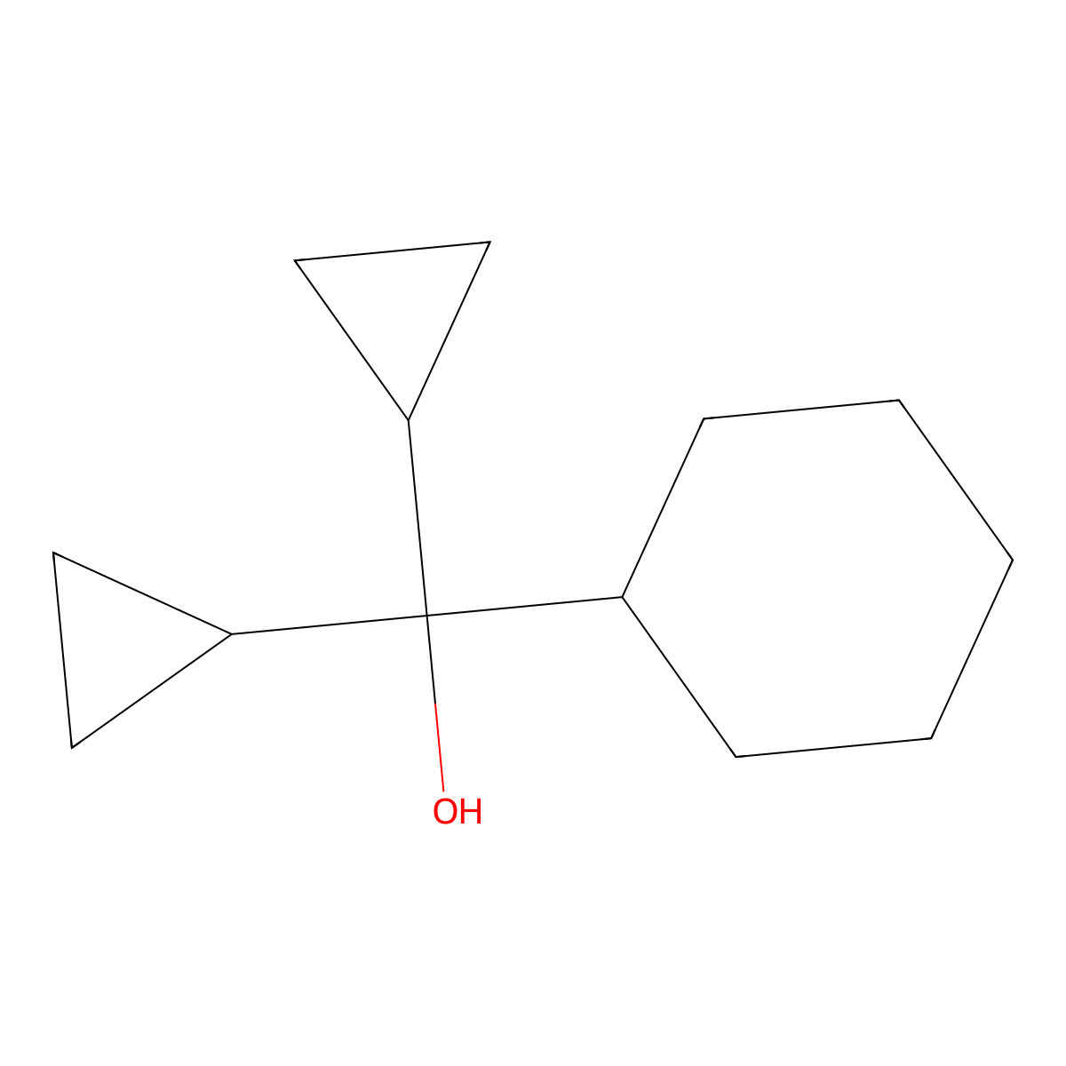 Cyclohexyl(dicyclopropyl)methanol molecular structure, CAS 71172-68-4