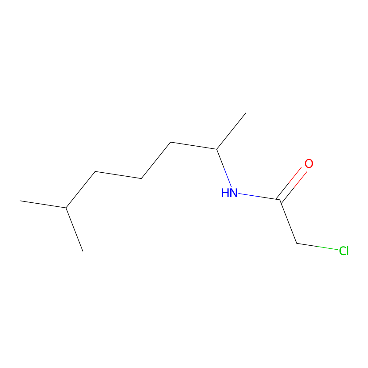 2-Chloro-N-(1,5-dimethylhexyl)acetamide molecular structure, CAS 71172-80-0