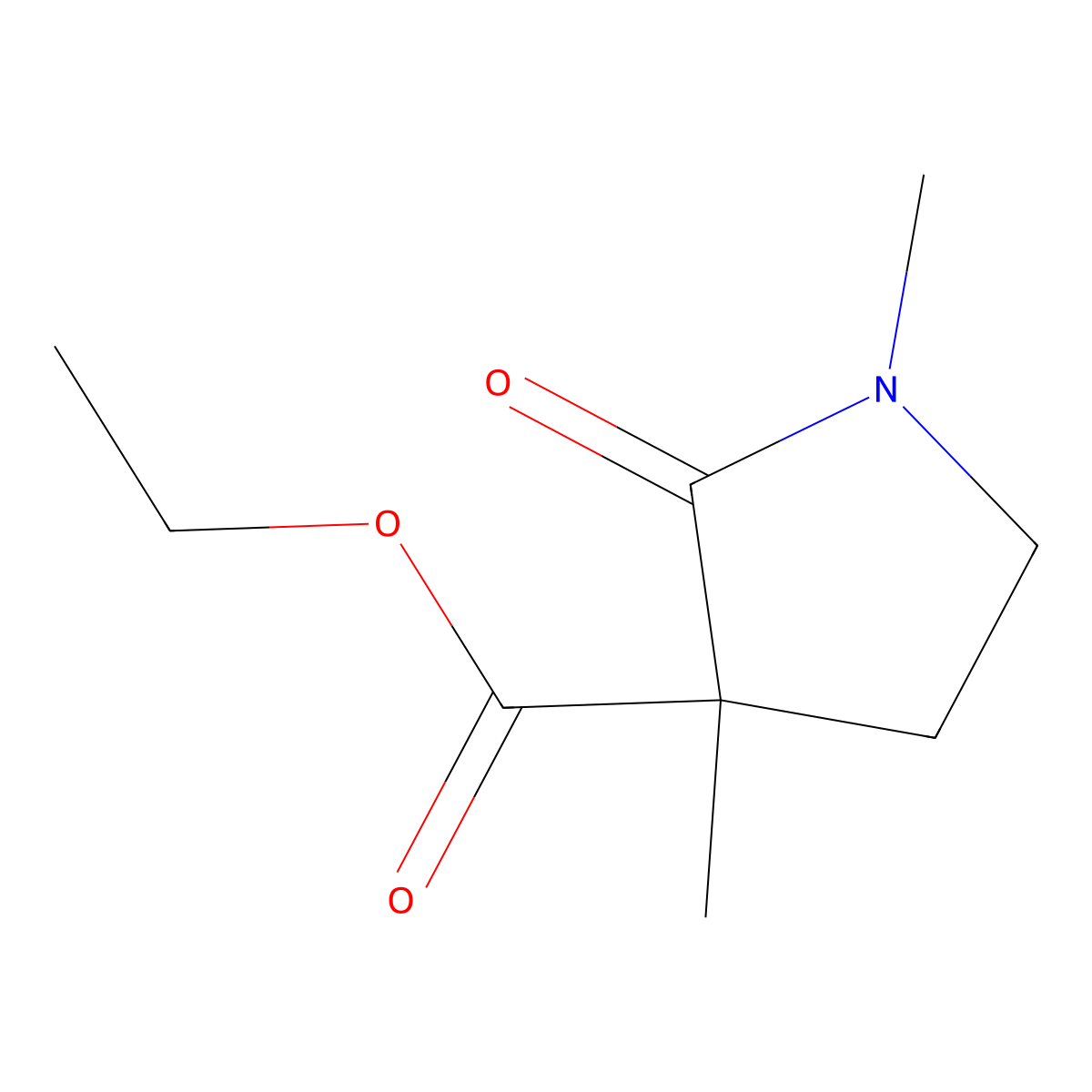 Ethyl 1,3-dimethyl-2-oxo-3-pyrrolidinecarboxylate molecular structure, CAS 71172-95-7