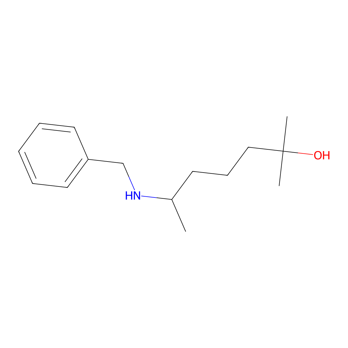6-Benzylamino-2-Methyl-2-Heptanol molecular structure, CAS 71173-00-7