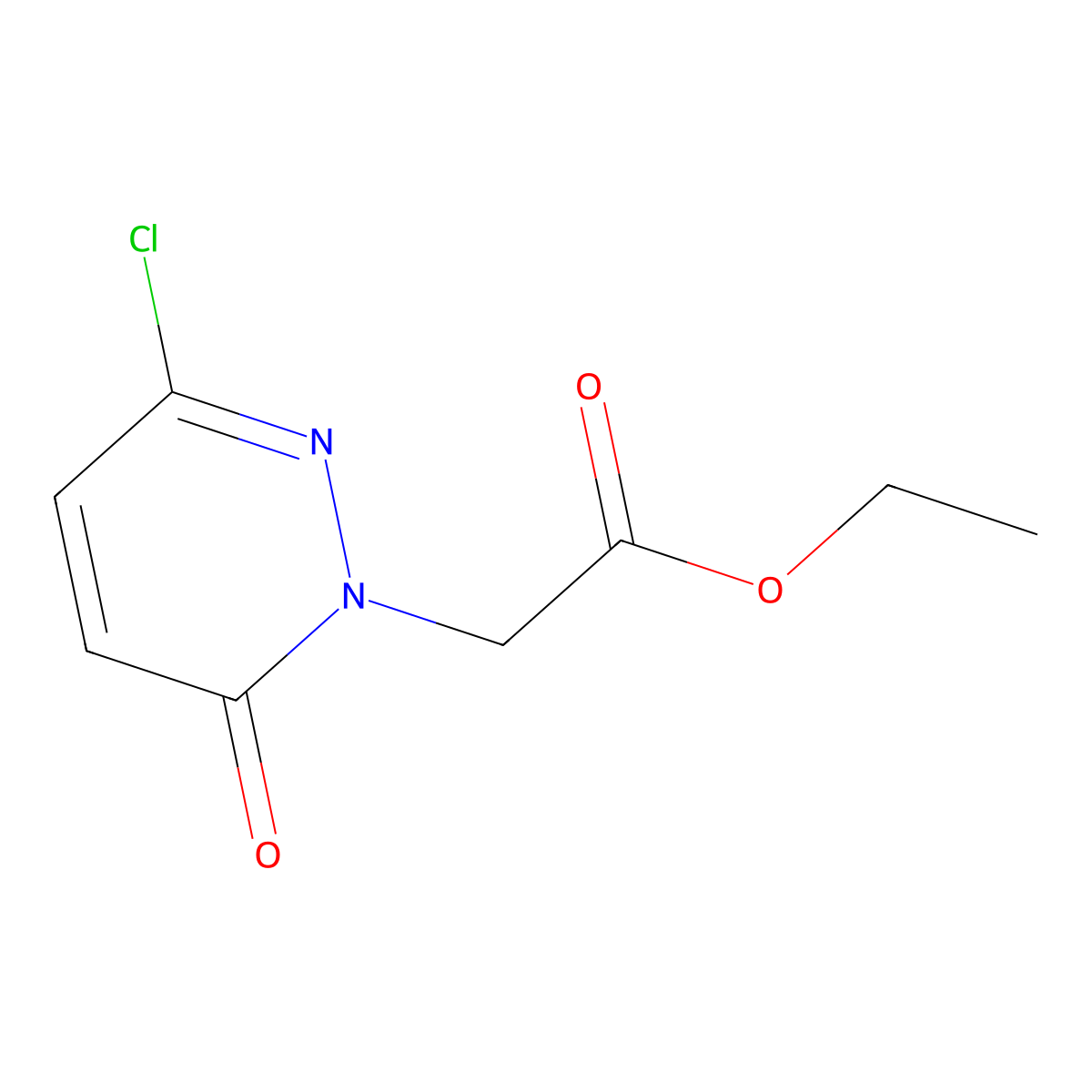 Pyridazineacetic acid, 1-, (6H), 3-chloro-6-oxo-, ethyl ester molecular structure, CAS 71173-10-9