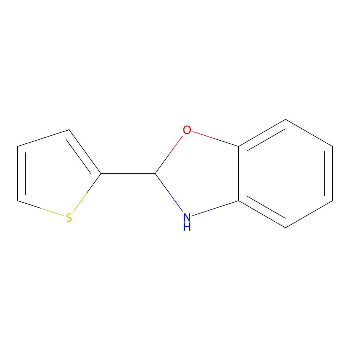 2-Thiophen-2-yl-2,3-dihydro-1,3-benzoxazole molecular structure, CAS 71173-45-0