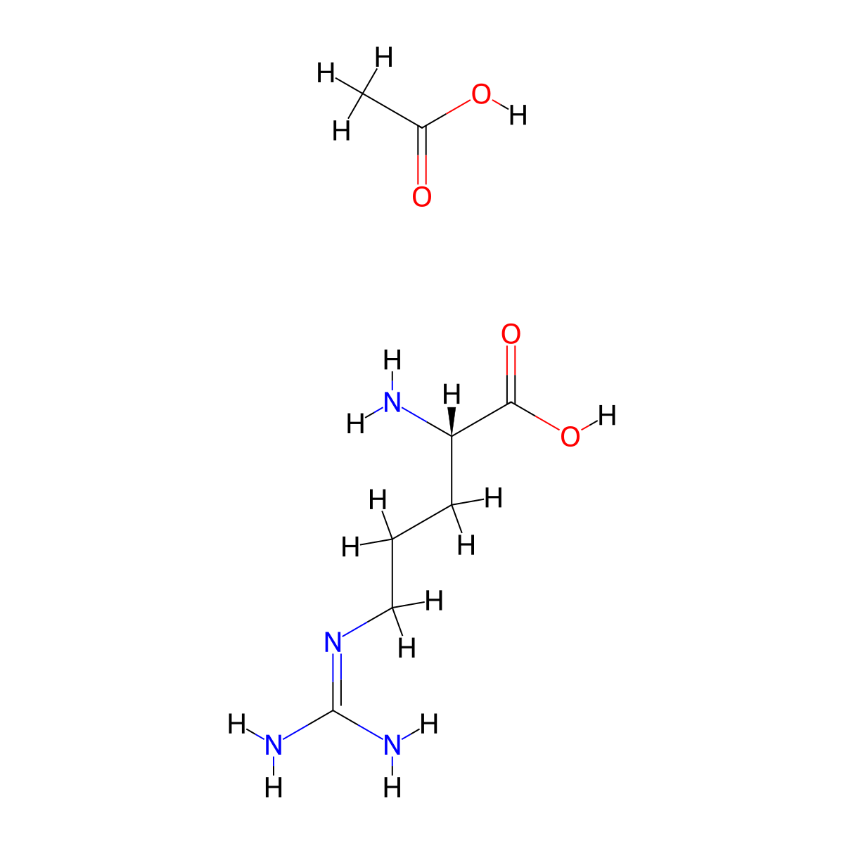 Arginine acetate molecular structure, CAS 71173-62-1