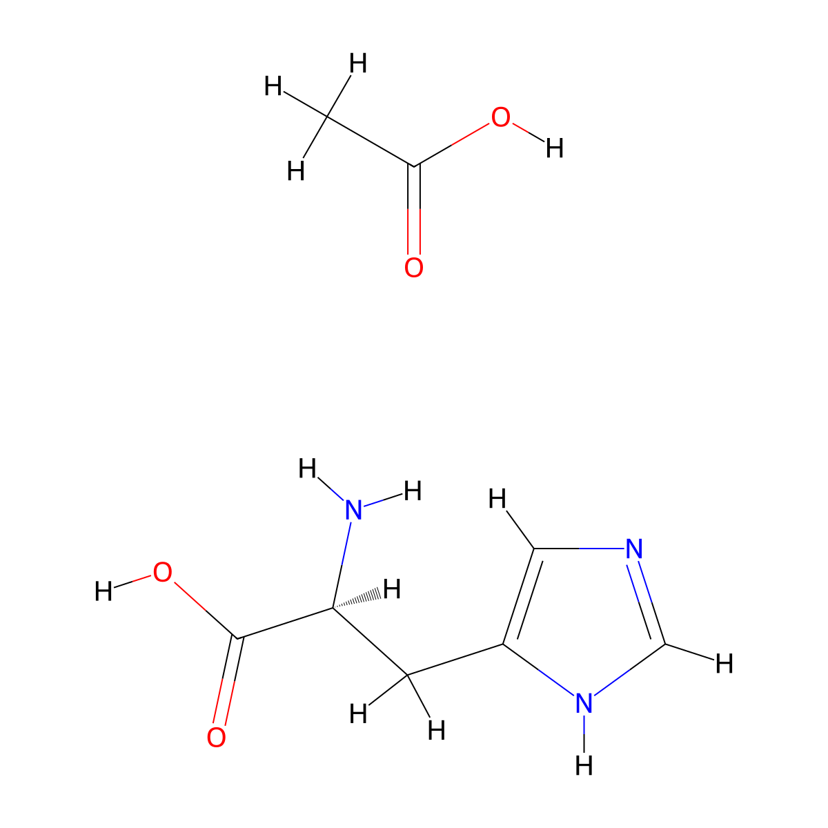 Histidine monoacetate molecular structure, CAS 71173-63-2