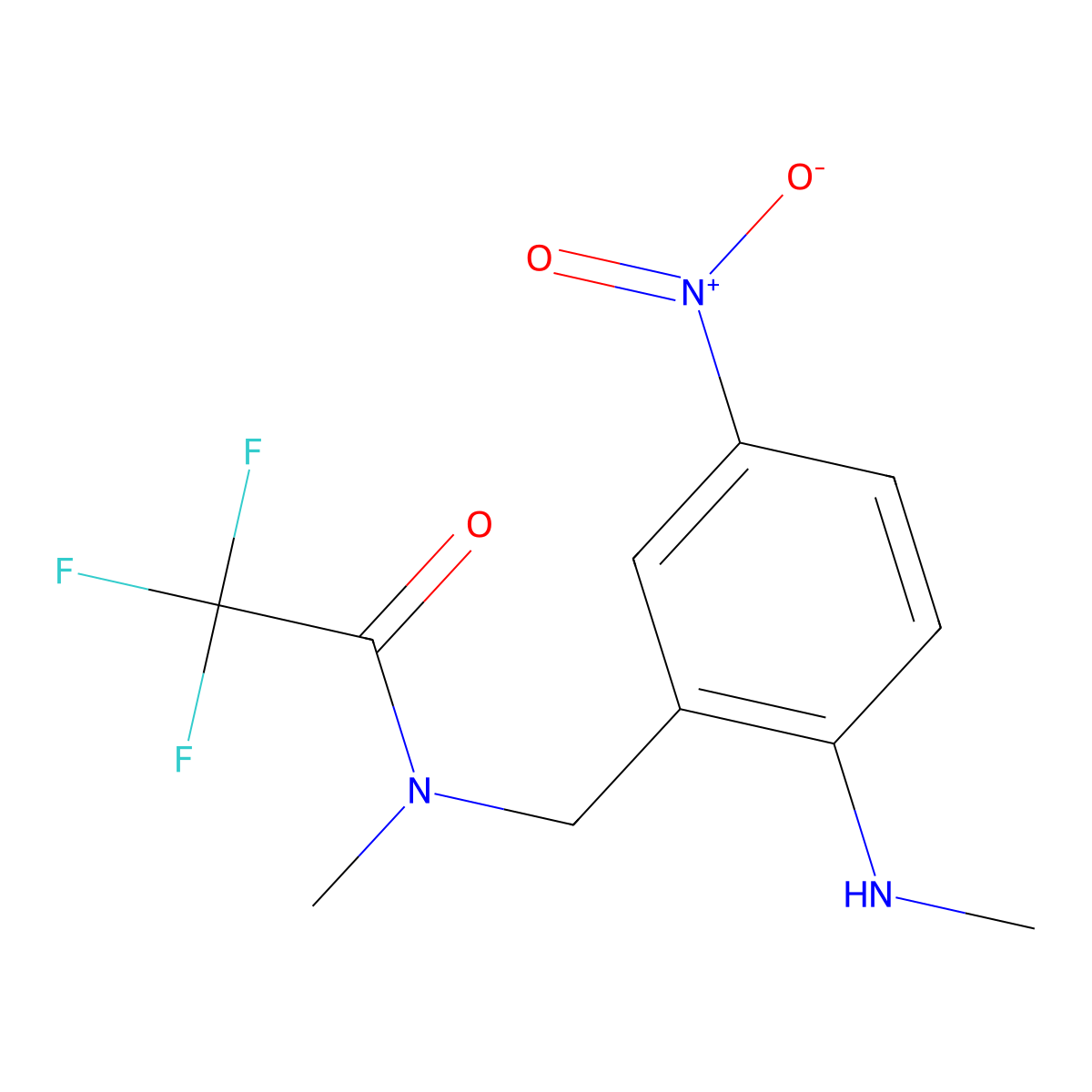 Acetamide, 2,2,2-trifluoro-N-methyl-N-[[2-(methylamino)-5-nitrophenyl]methyl]- molecular structure, CAS 71173-74-5