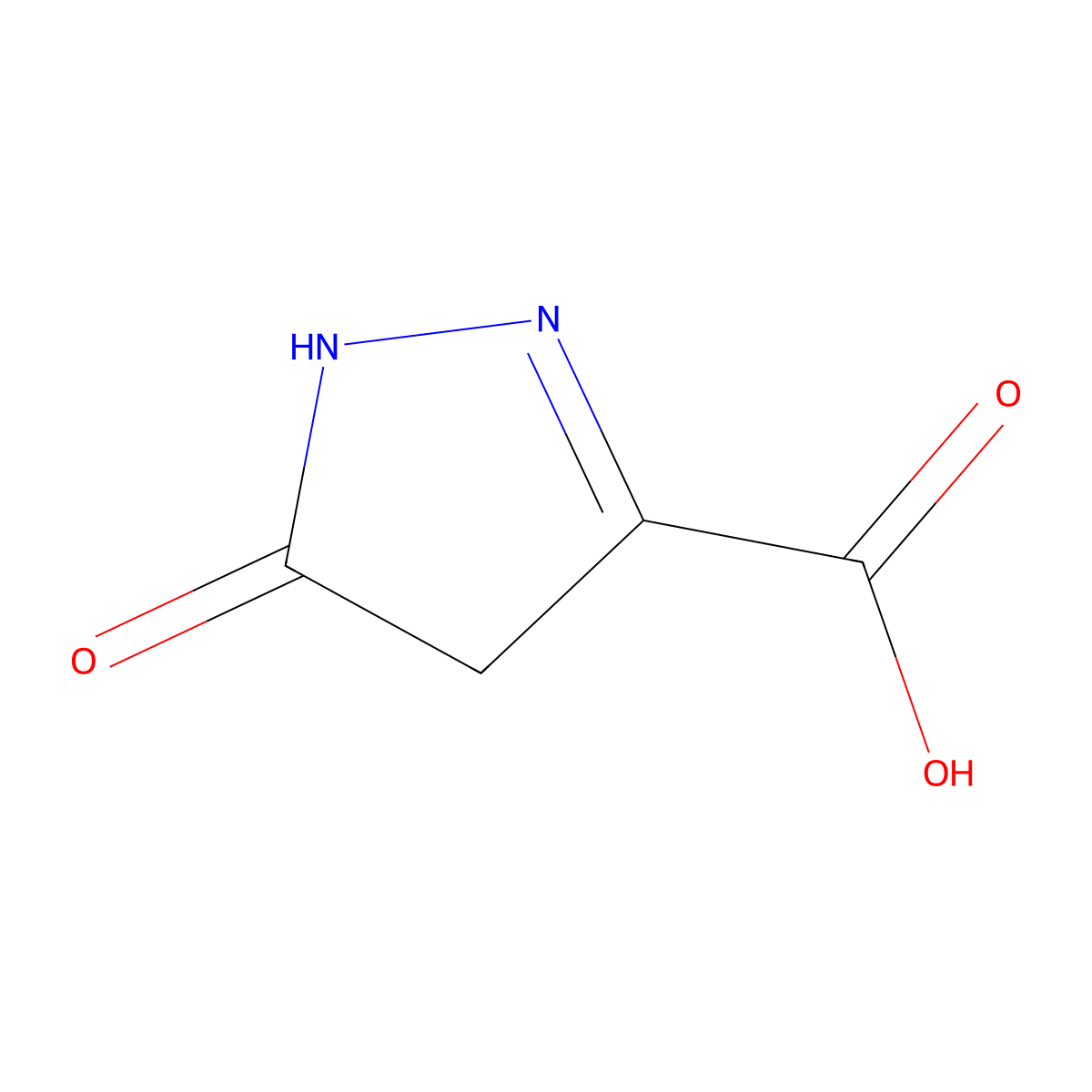 1H-Pyrazole-3-carboxylic acid, 4,5-dihydro-5-oxo- molecular structure, CAS 71173-77-8