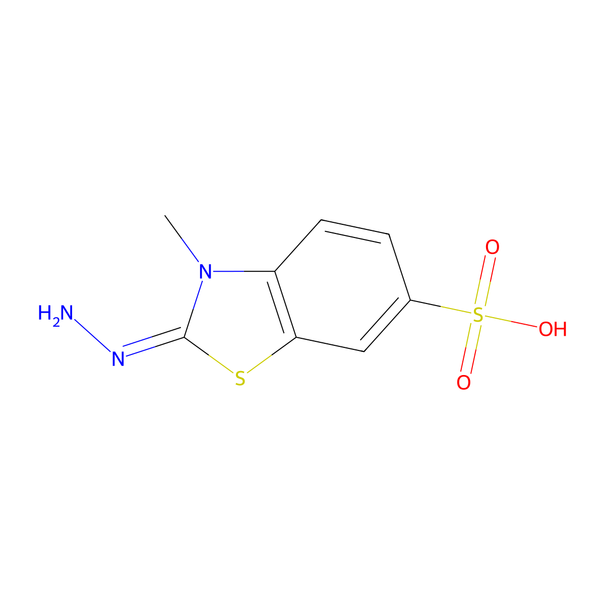 2-Hydrazinylidene-3-methyl-1,3-benzothiazole-6-sulfonic acid molecular structure, CAS 71176-53-9