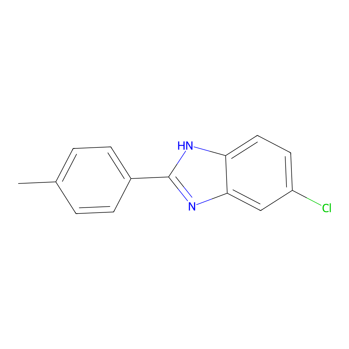 5-chloro-2-(4-methylphenyl)-1H-benzimidazole molecular structure, CAS 7118-65-2