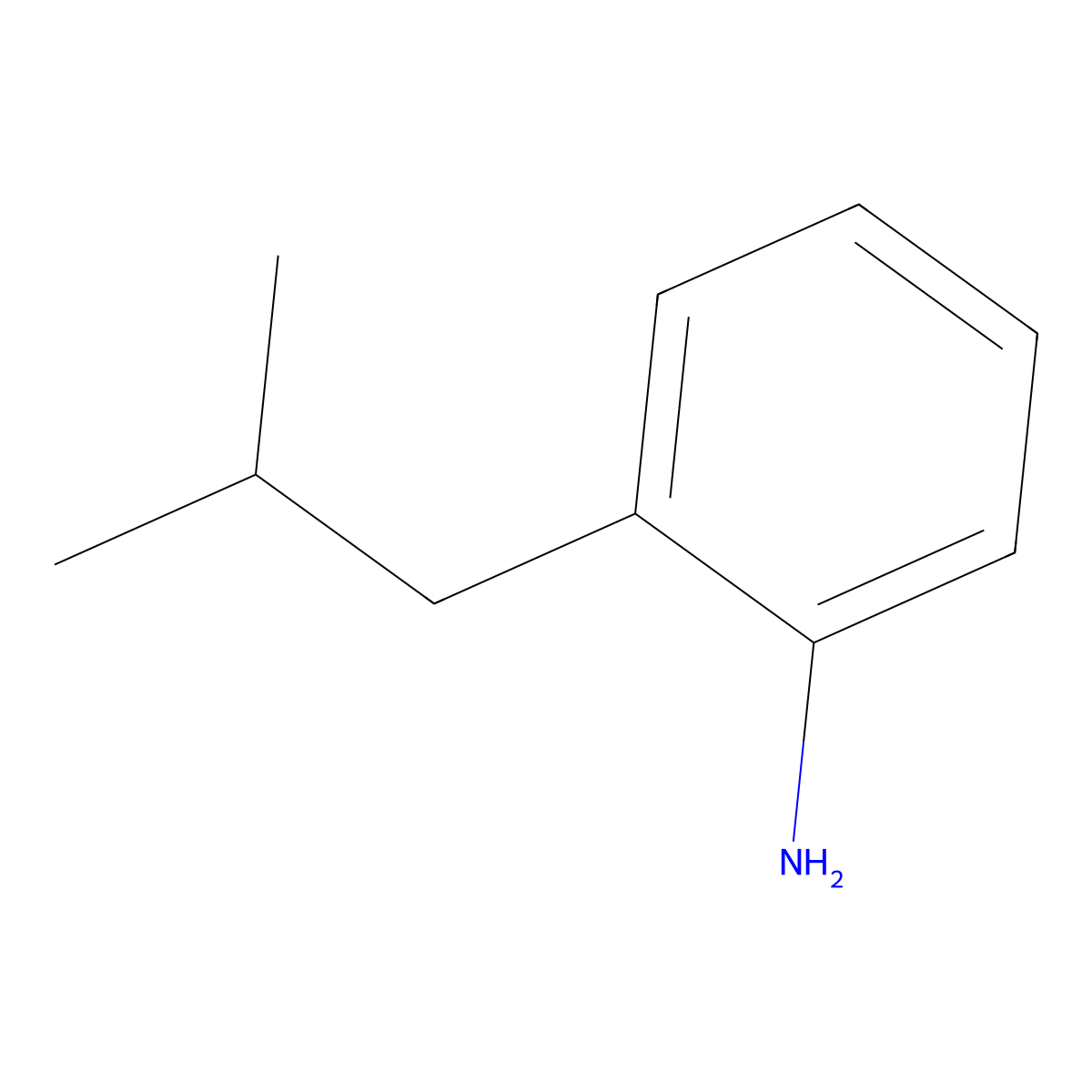 2-(2-Methylpropyl)benzenamine molecular structure, CAS 71182-59-7