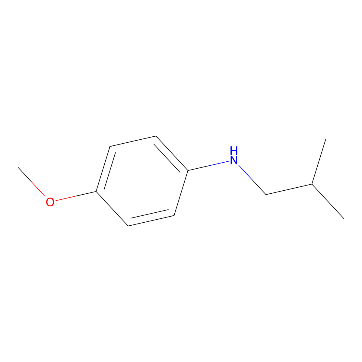 Benzenamine, 4-methoxy-N-(2-methylpropyl)- molecular structure, CAS 71182-60-0