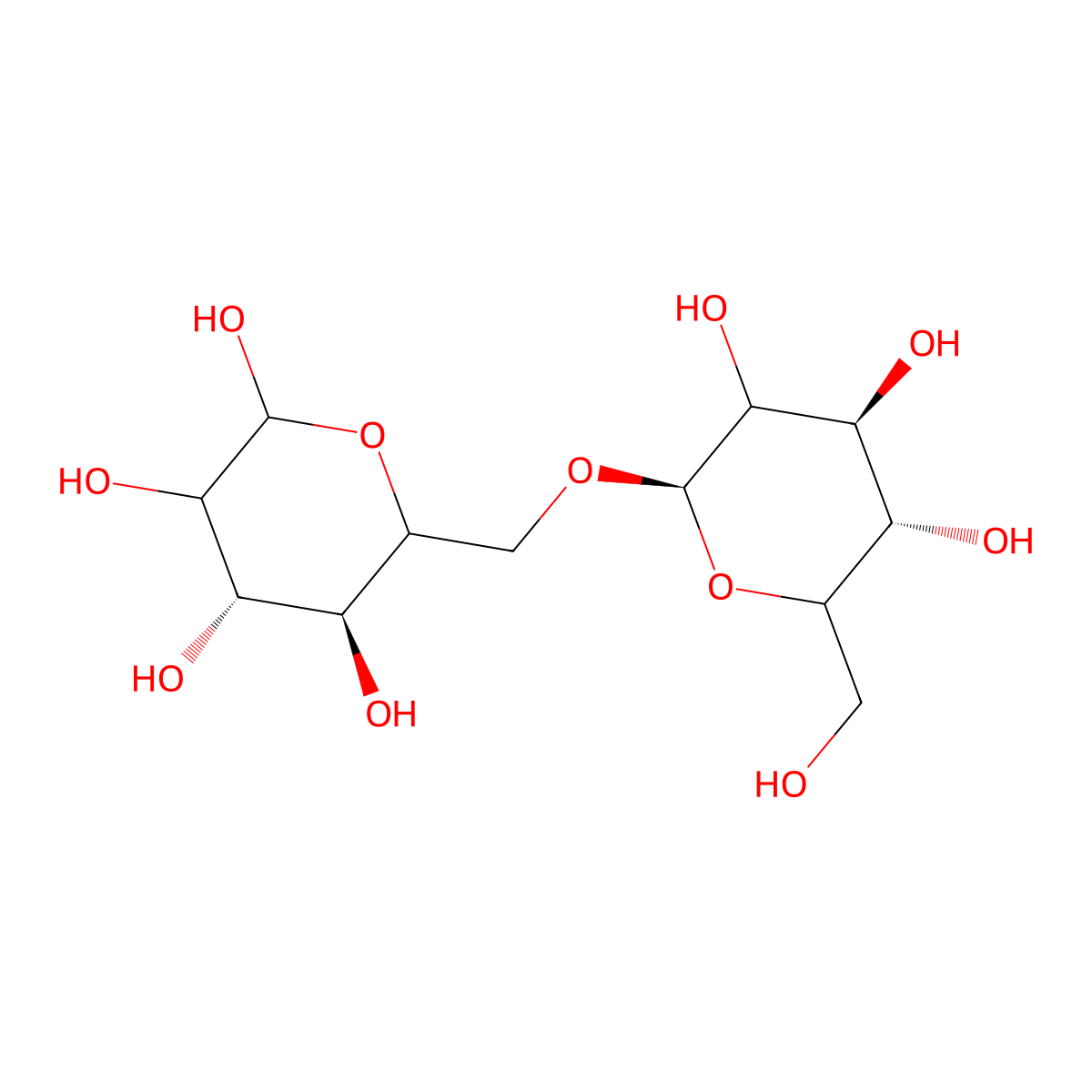 6-O-beta-D-threo-Hexopyranosyl-D-threo-hexopyranose molecular structure, CAS 71184-87-7