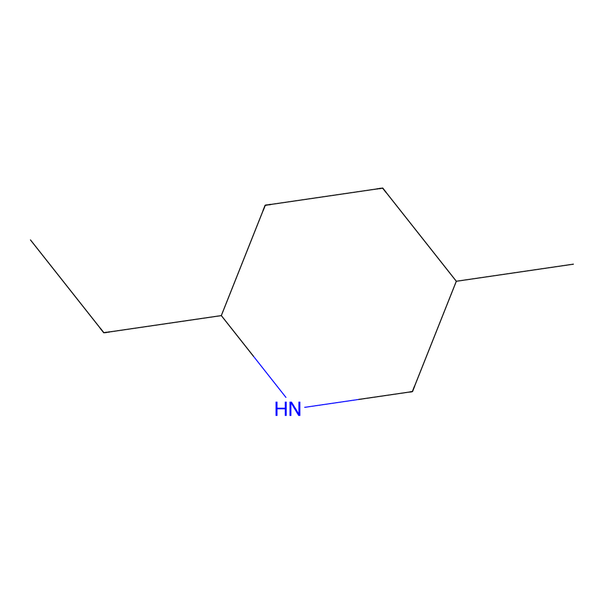 2-Ethyl-5-methylpiperidine molecular structure, CAS 71185-82-5