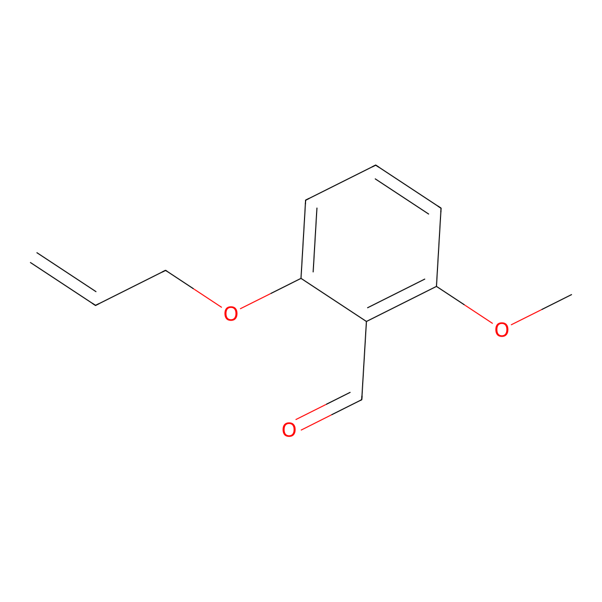 Benzaldehyde, 2-methoxy-6-(2-propen-1-yloxy)- molecular structure, CAS 71186-60-2