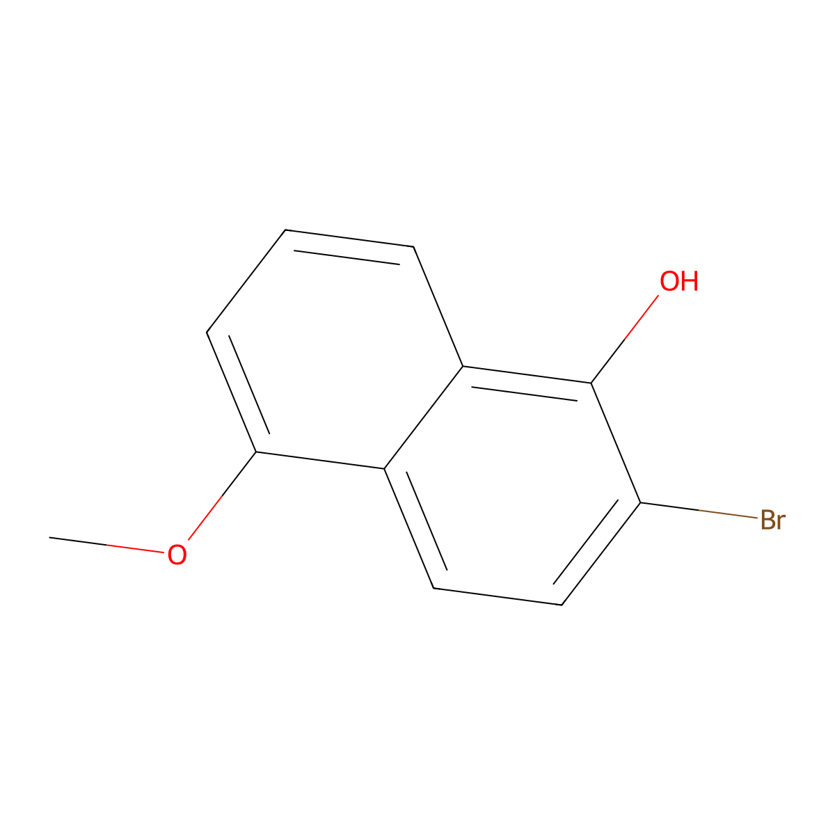 2-Bromo-5-methoxynaphthalen-1-ol molecular structure, CAS 71186-94-2