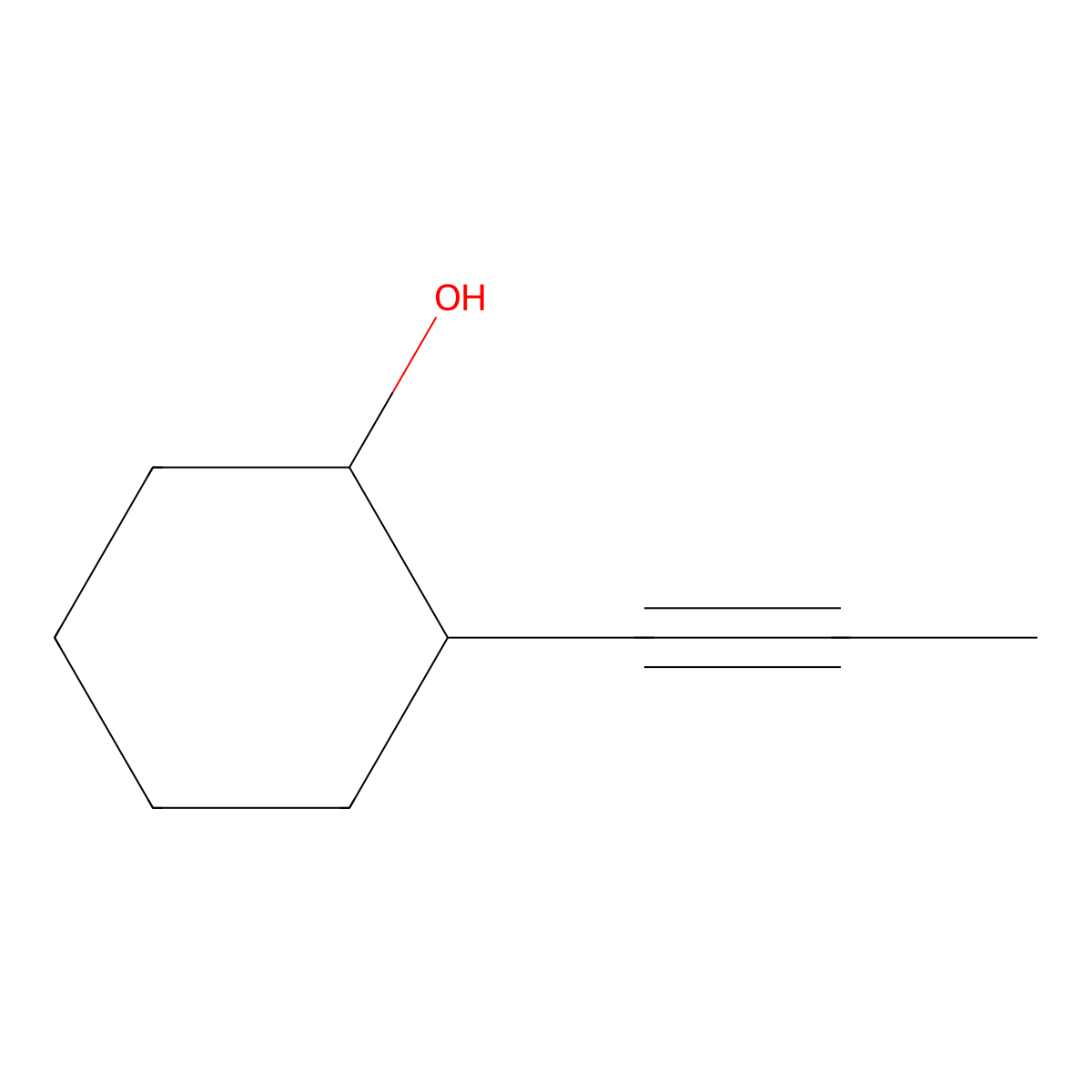 2-(Prop-1-yn-1-yl)cyclohexan-1-ol molecular structure, CAS 71188-71-1
