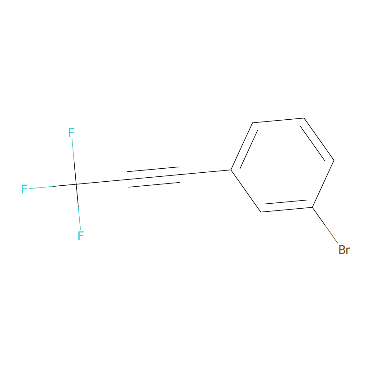 1-Bromo-3-(3,3,3-trifluoroprop-1-yn-1-yl)benzene molecular structure, CAS 7119-08-6