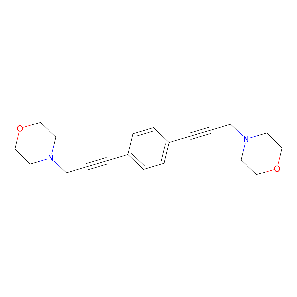 1,4-Bis(3-morpholino-1-propynyl)benzene molecular structure, CAS 7119-40-6