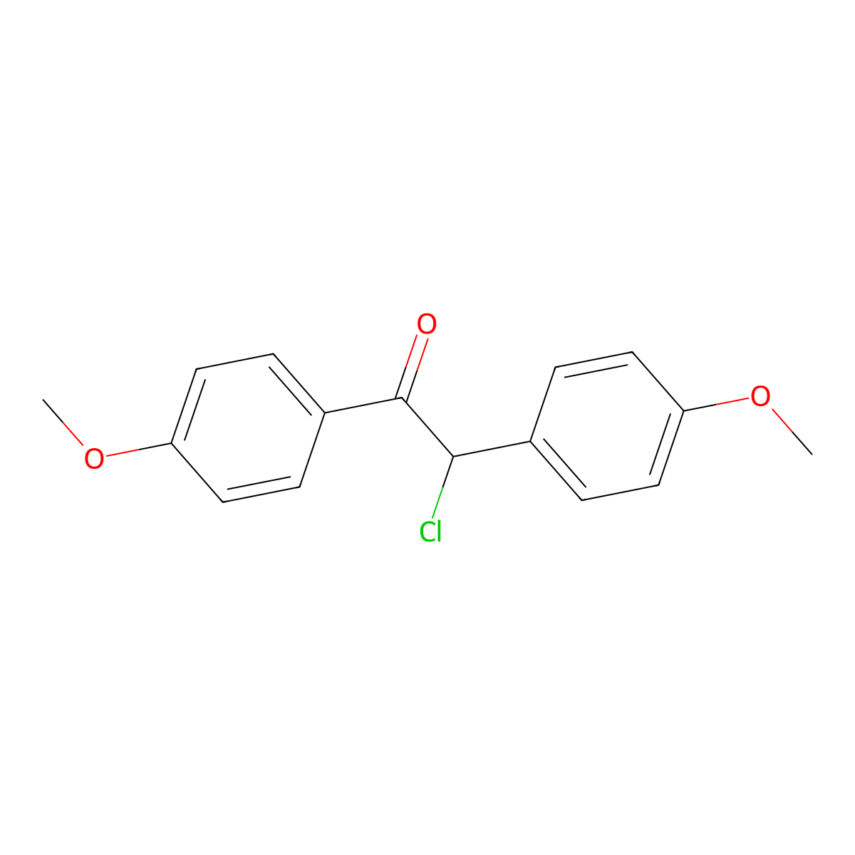 2-Chloro-1,2-bis(4-methoxyphenyl)ethan-1-one molecular structure, CAS 71193-36-7
