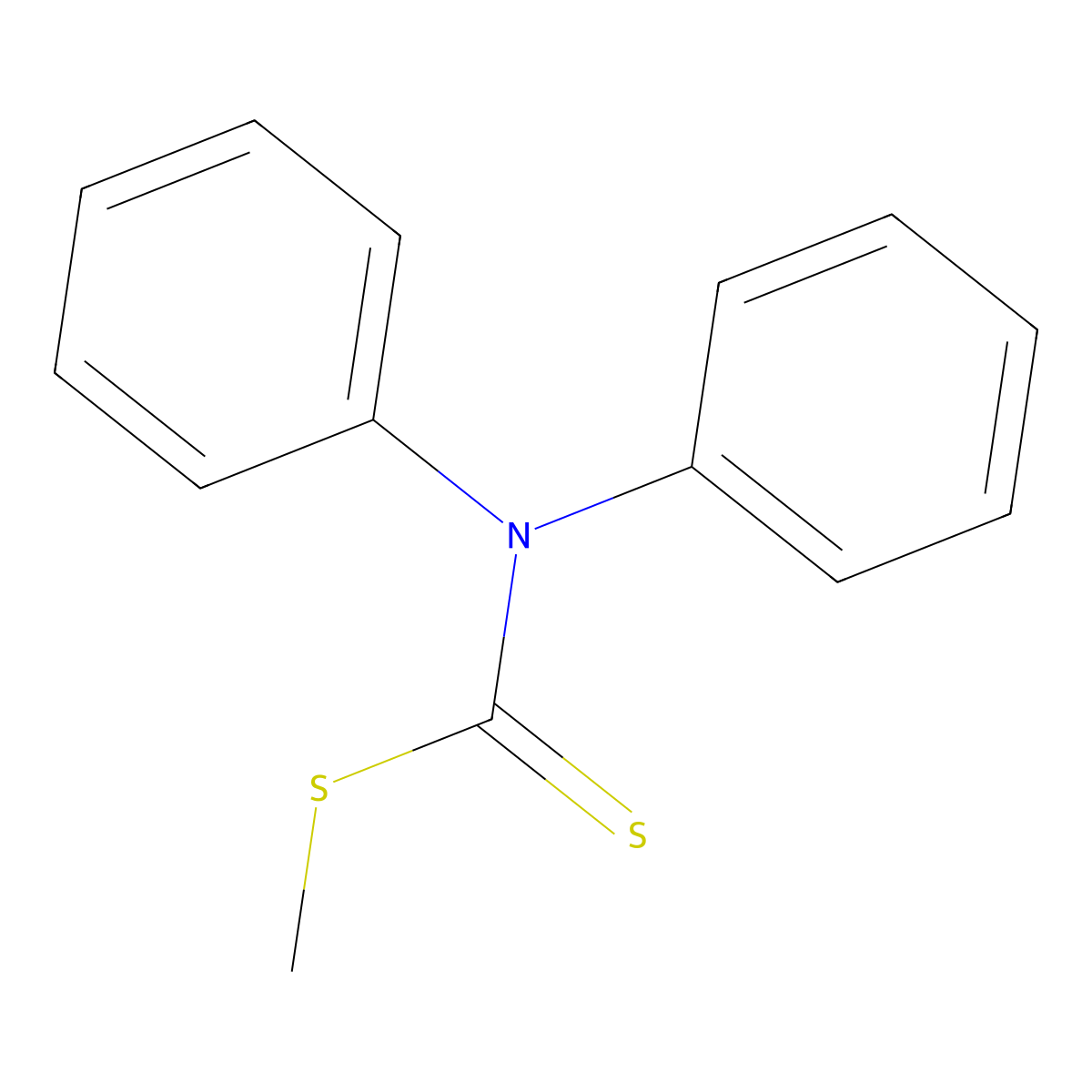 Methyl diphenylcarbamodithioate molecular structure, CAS 71195-52-3