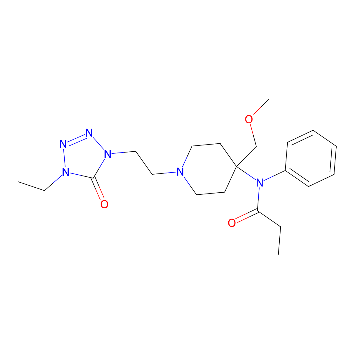 Alfentanil molecular structure, CAS 71195-58-9