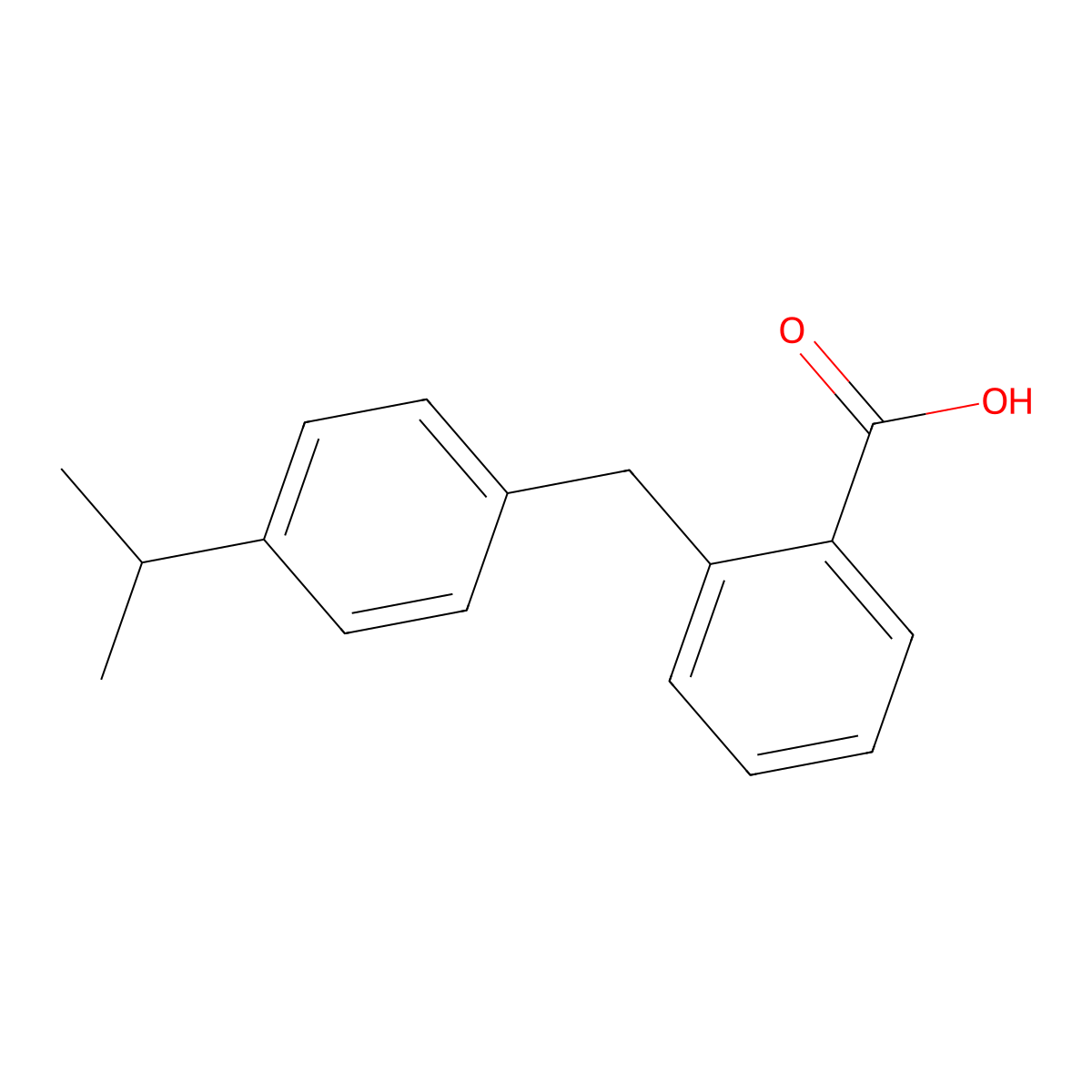 Benzoic acid, 2-[[4-(1-methylethyl)phenyl]methyl]- molecular structure, CAS 71195-68-1