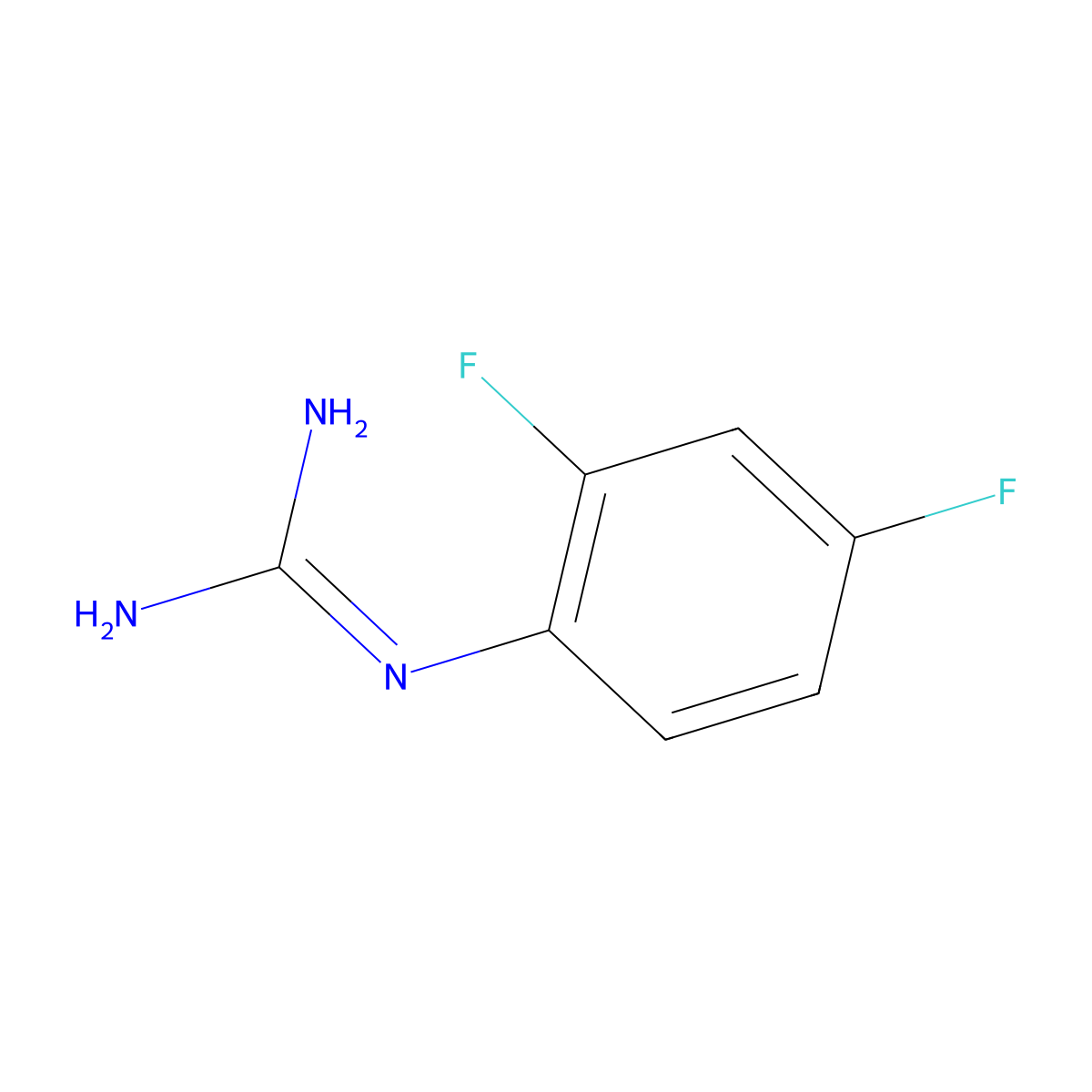 N-(2,4-difluorophenyl)guanidine molecular structure, CAS 71198-31-7