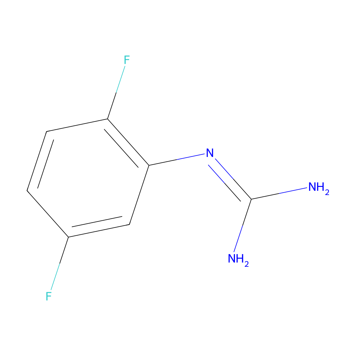 1-(2,5-Difluorophenyl)guanidine molecular structure, CAS 71198-33-9