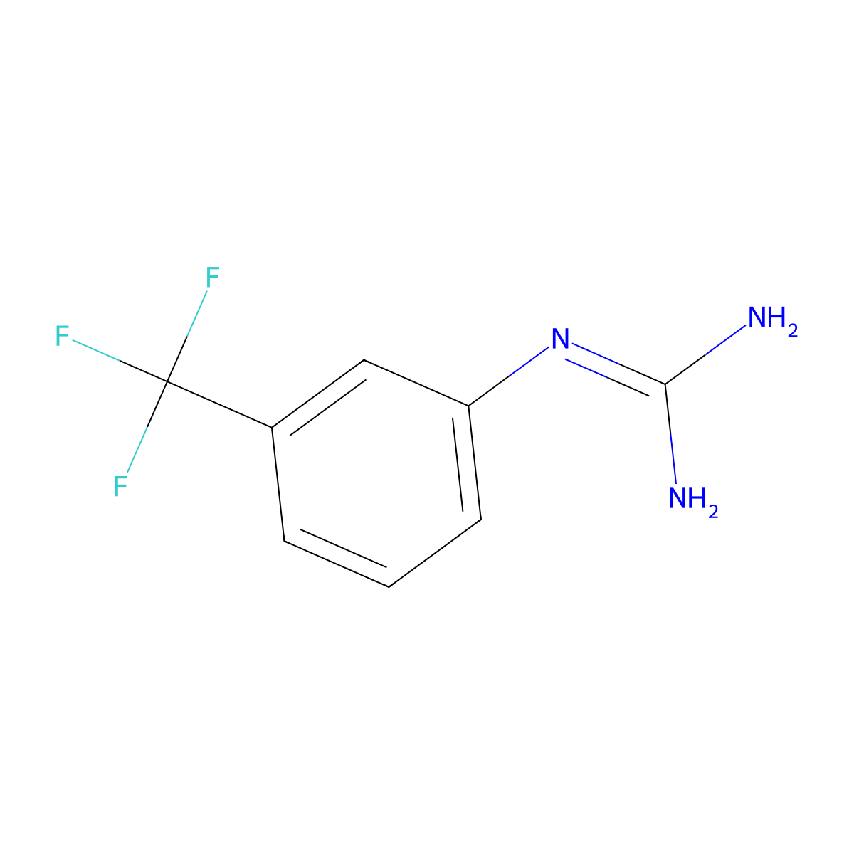 N-[3-(trifluoromethyl)phenyl]guanidine molecular structure, CAS 71198-37-3