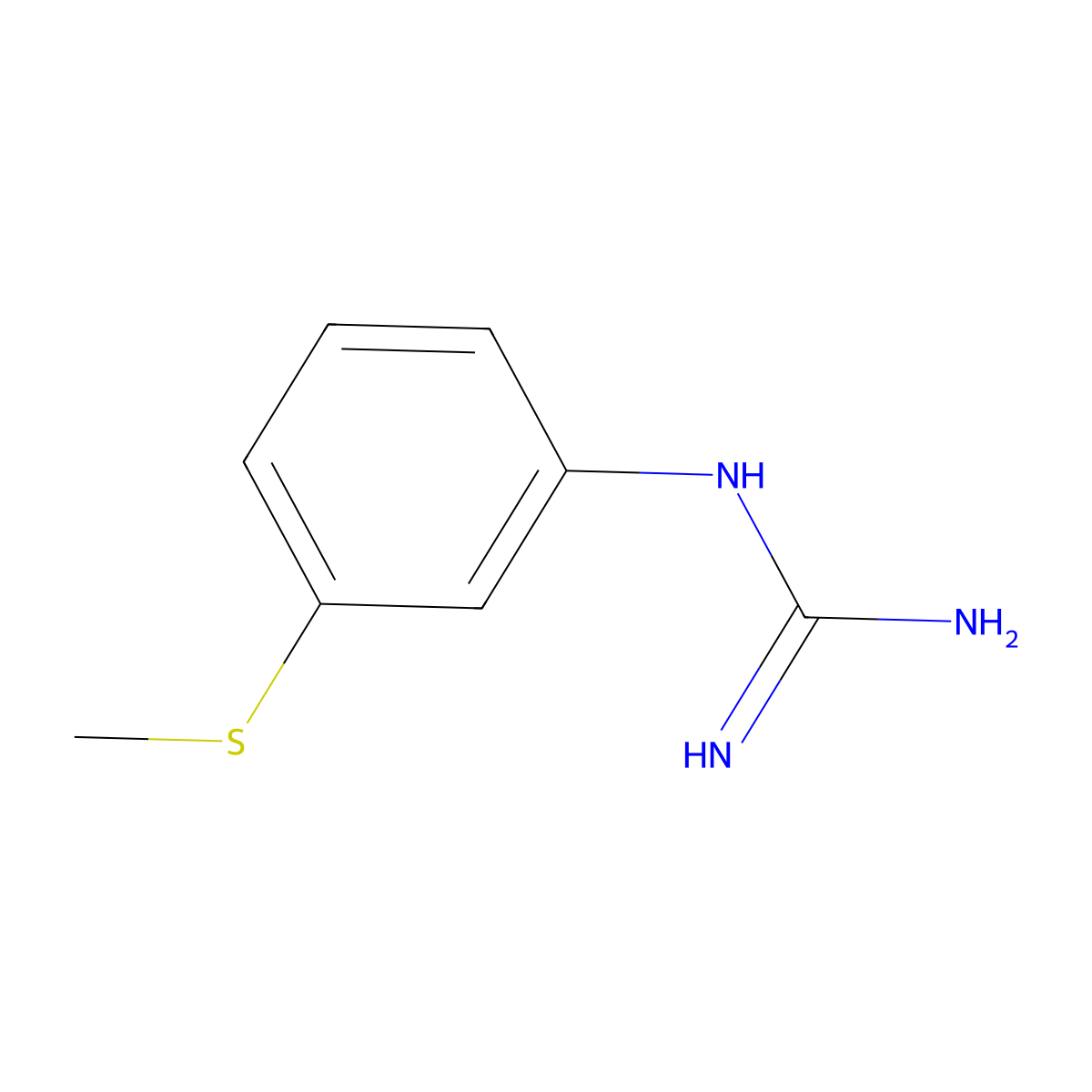 1-[3-(Methylsulfanyl)phenyl]guanidine molecular structure, CAS 71198-43-1