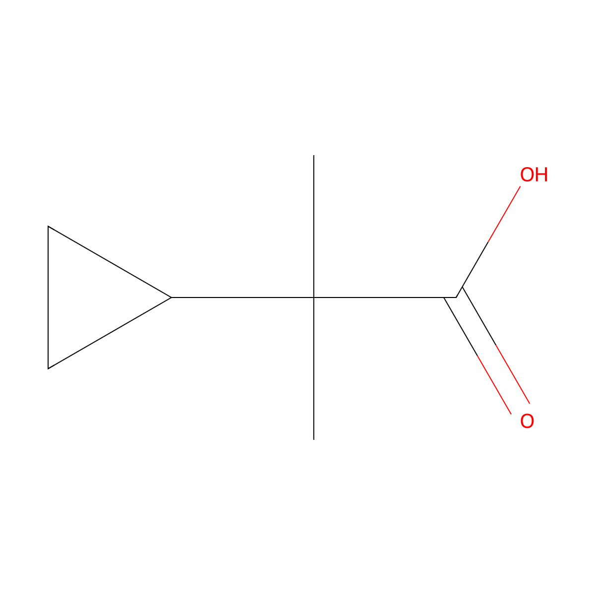 2-Cyclopropyl-2-methylpropanoic acid molecular structure, CAS 71199-13-8