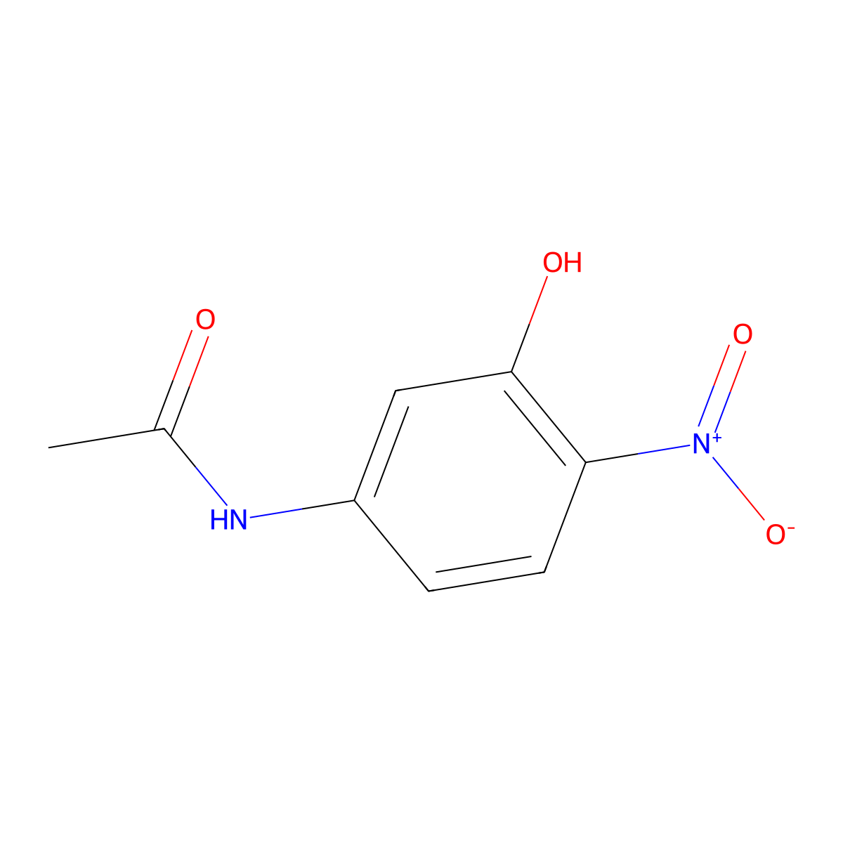 Acetamide, N-(3-hydroxy-4-nitrophenyl)- molecular structure, CAS 712-34-5