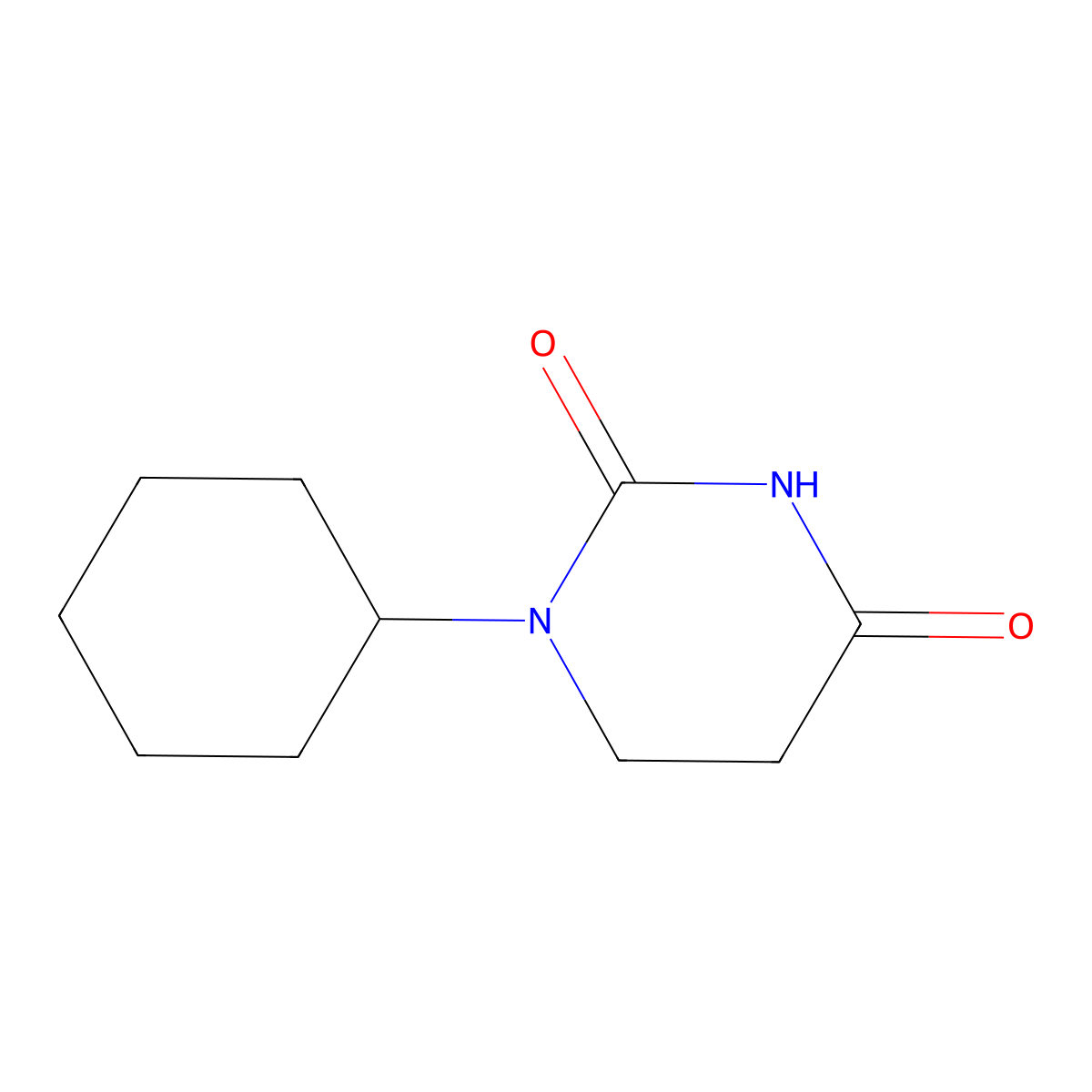 1-Cyclohexyl-5,6-dihydro-2,4(1H,3H)-pyrimidinedione molecular structure, CAS 712-42-5