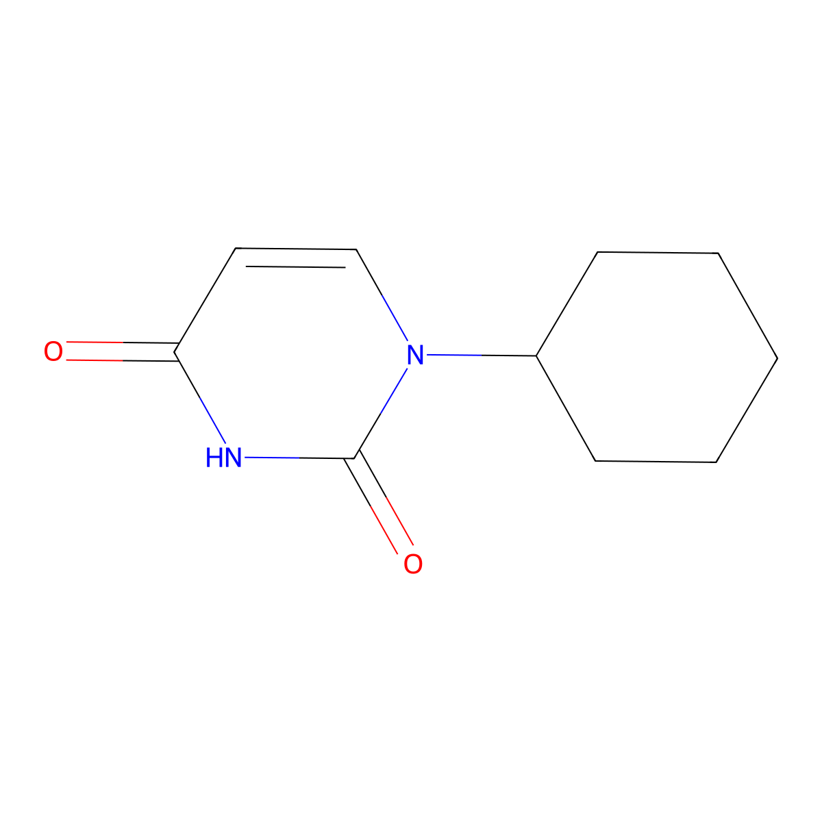 1-Cyclohexyluracil molecular structure, CAS 712-43-6
