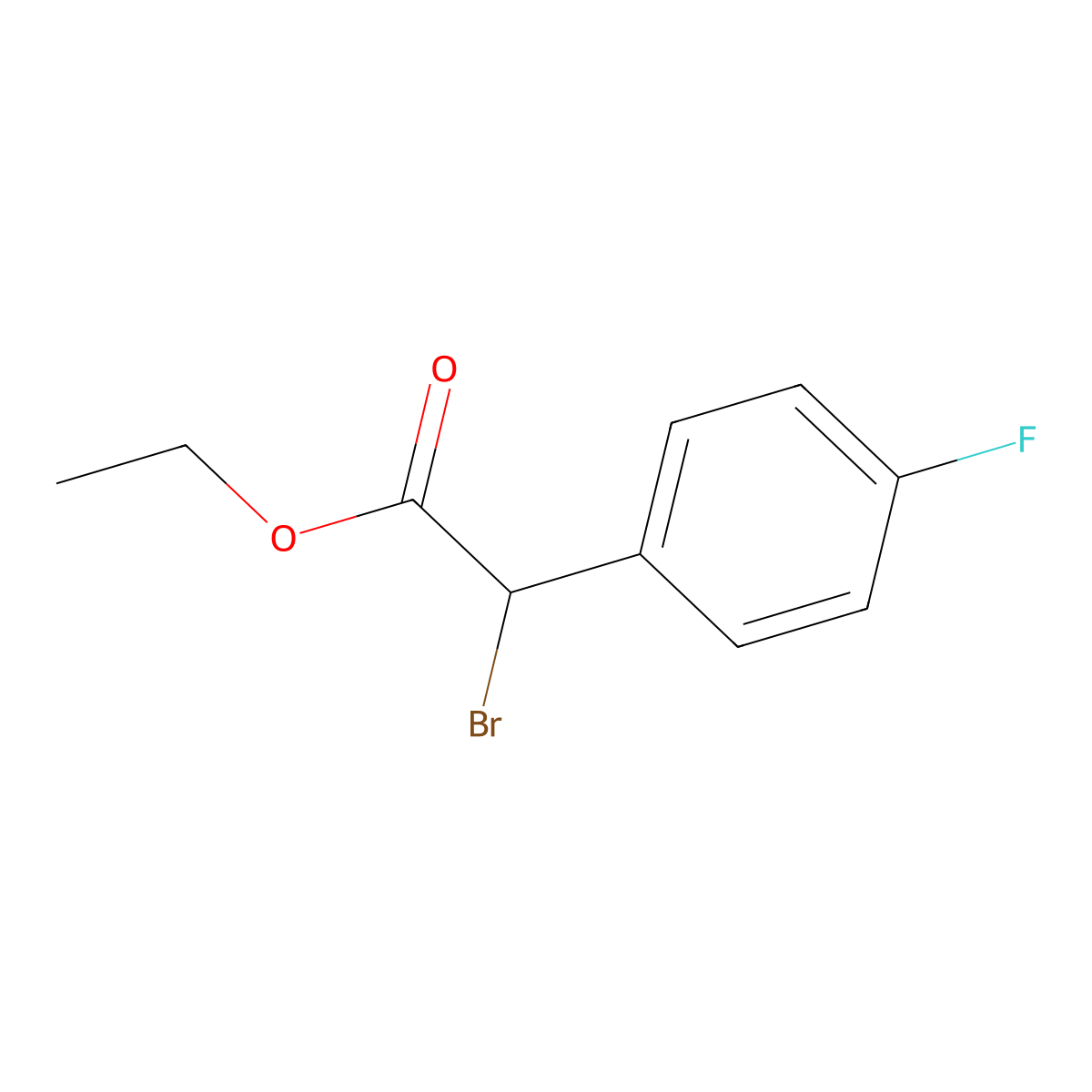 Ethyl 2-bromo-2-(4-fluorophenyl)acetate molecular structure, CAS 712-52-7