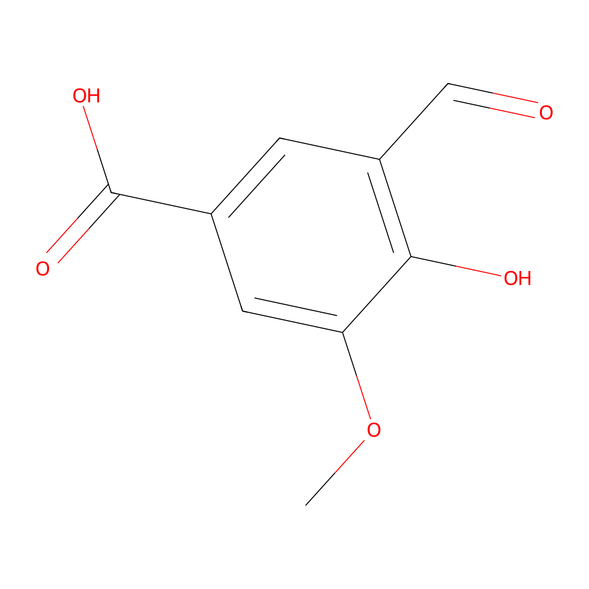 3-Formyl-4-hydroxy-5-methoxybenzoic acid molecular structure, CAS 712-53-8