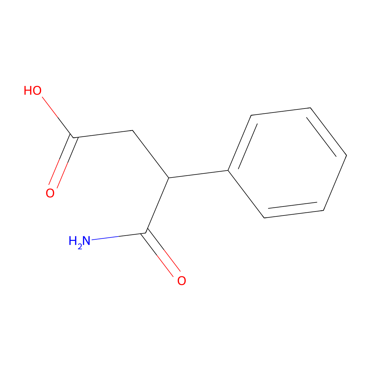 beta-(Aminocarbonyl)benzenepropanoic acid molecular structure, CAS 712-56-1