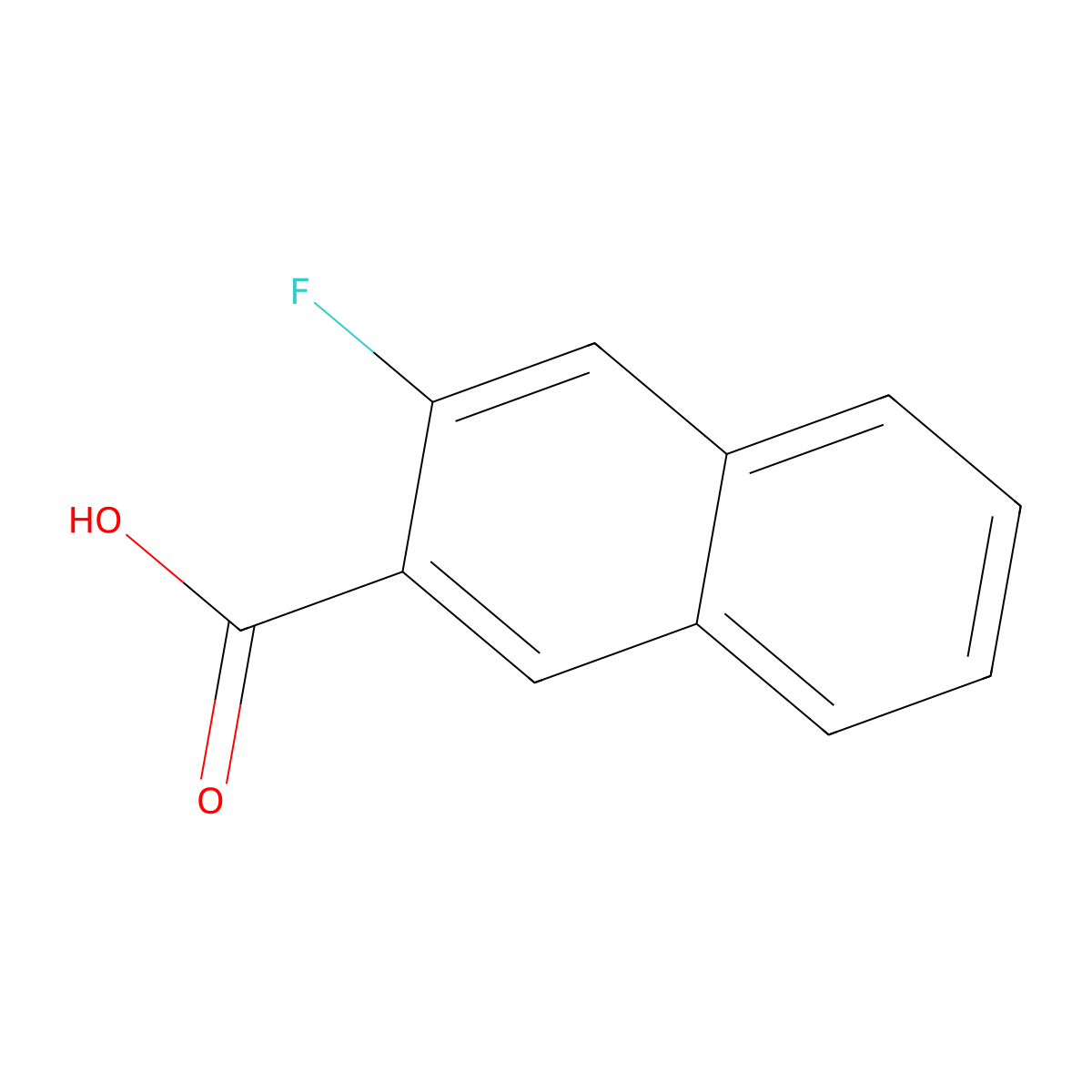 3-Fluoronaphthalene-2-carboxylic acid molecular structure, CAS 712-70-9