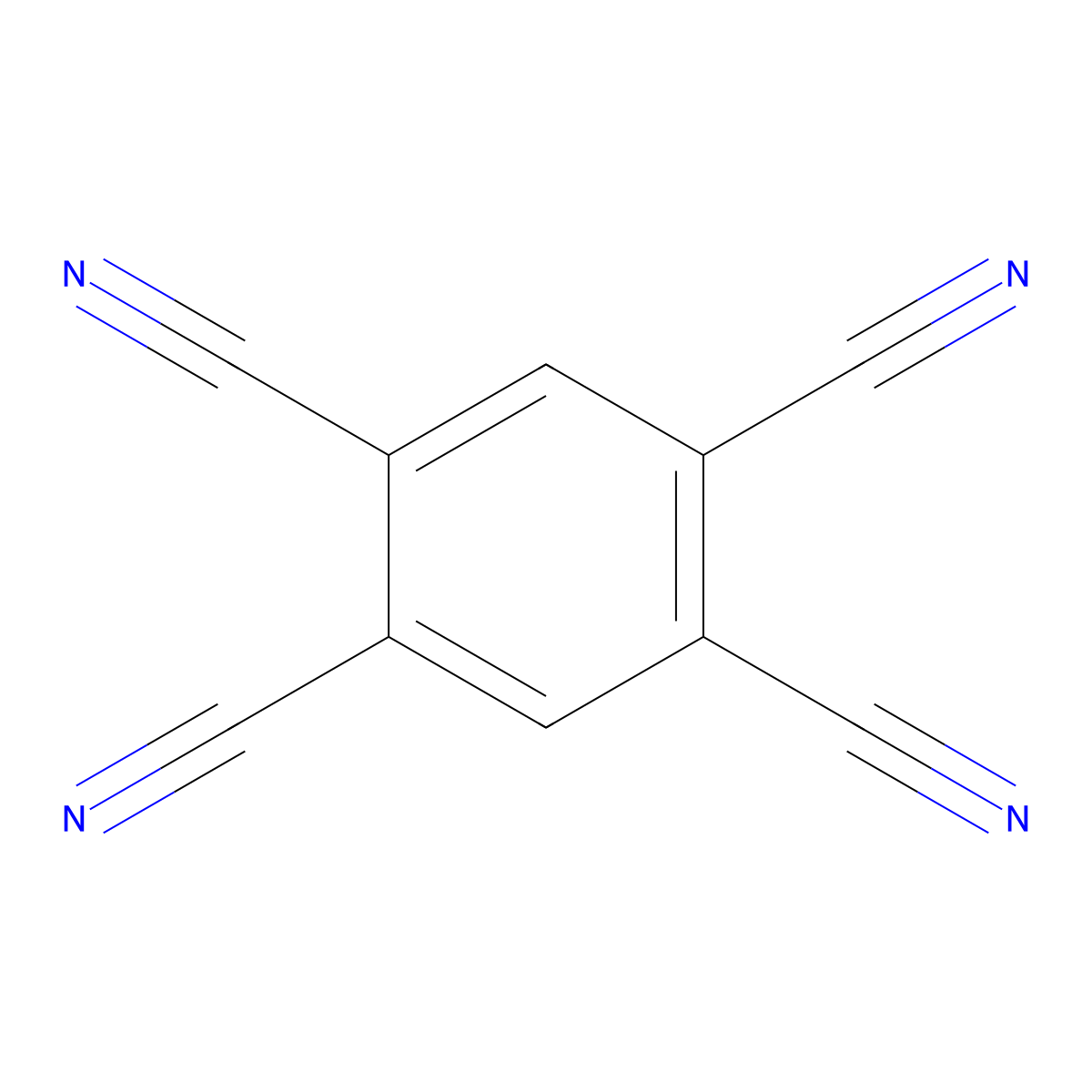 1,2,4,5-Benzenetetracarbonitrile molecular structure, CAS 712-74-3