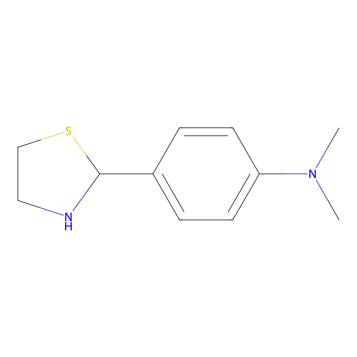 N,N-Dimethyl-4-(2-thiazolidinyl)benzenamine molecular structure, CAS 712-80-1