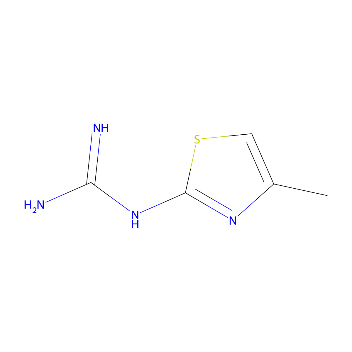 N-(4-methyl-1,3-thiazol-2-yl)guanidine molecular structure, CAS 7120-01-6