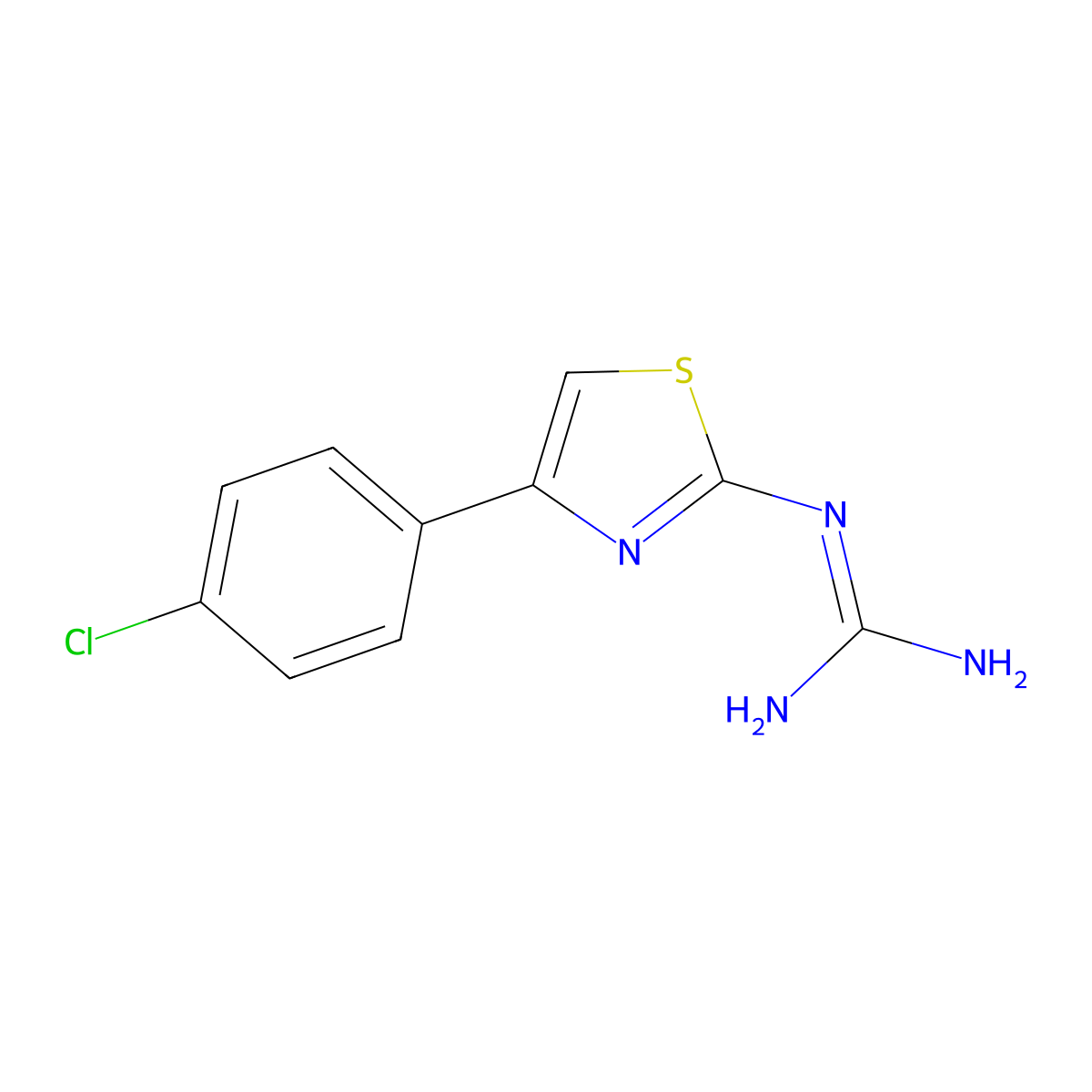 n-[4-(4-Chlorophenyl)-1,3-thiazol-2-yl]guanidine molecular structure, CAS 7120-02-7