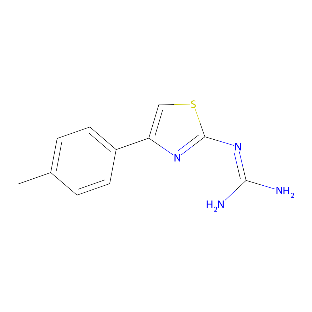N-[4-(4-methylphenyl)-1,3-thiazol-2-yl]guanidine molecular structure, CAS 7120-04-9