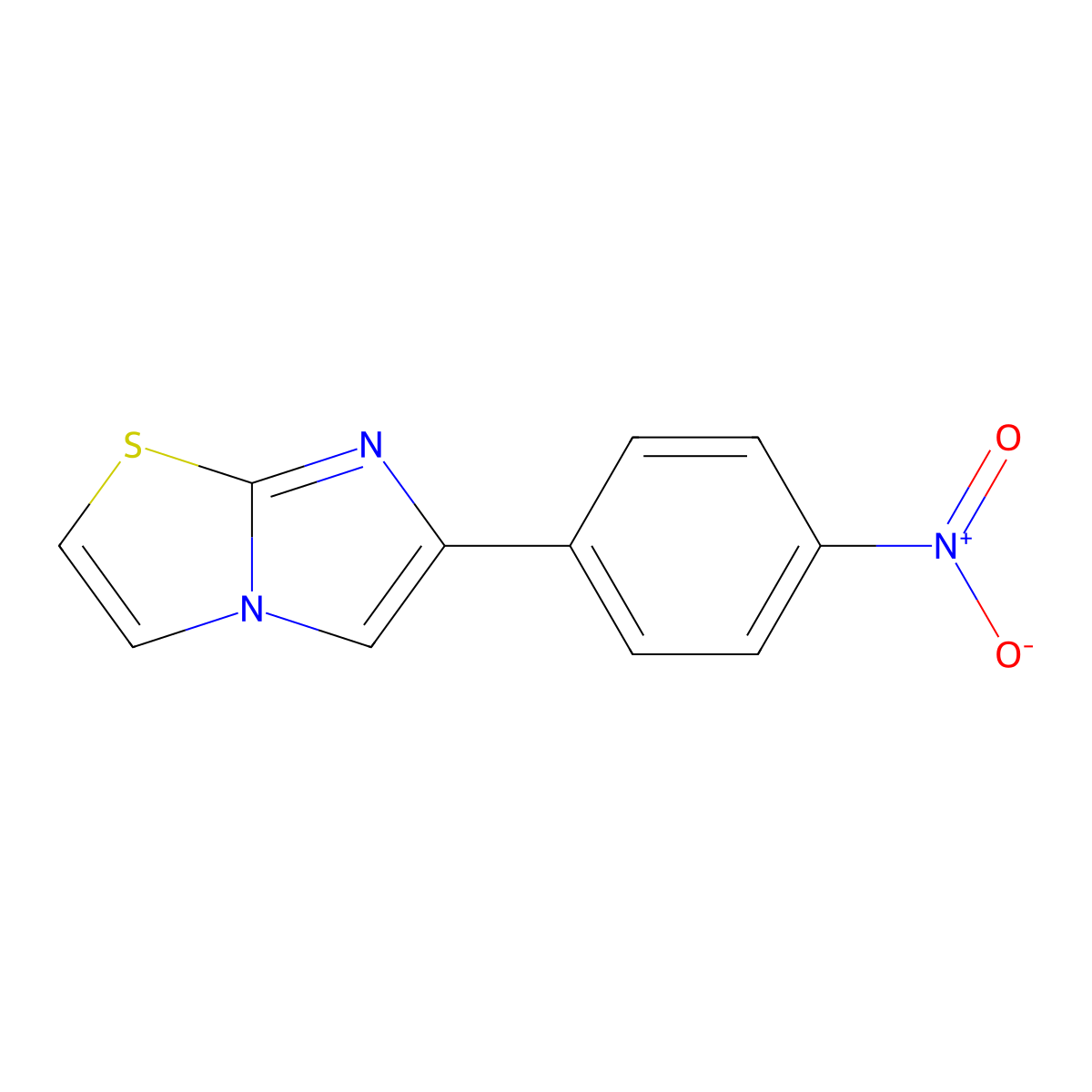 6-(4-Nitrophenyl)imidazo(2,1-b)(1,3)thiazole molecular structure, CAS 7120-14-1